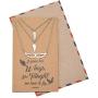 Quan Jewelry Angel Wing Necklace, Set of 3 Pendant Necklaces, Gifts for Mother Daughter Sister with Inspirational Quote Card - 100% Handmade