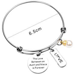 ecobuty Aunt Niece Bracelet The Love Between an Aunt and Niece is Forever Bracelet Aunt Jewelry Aunt Gift from Niece Gift for Aunt