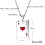 kelistom Poker Pendant Titanium Stainless Steel Necklace for Men Women, Hip-hop Punk Jewelry Rope Chain Necklace Fashion Jewelry Gifts