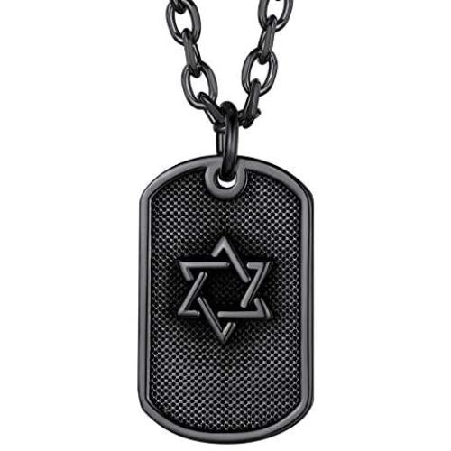 Richsteel Star of David Necklace for Men Women Stainless Steel/18K Gold Plated Hexagram Pendant with 22 Inches Chain Jewish Israel Jewelry