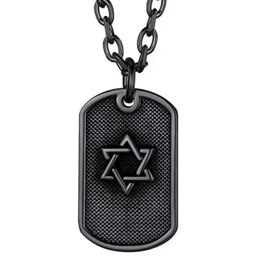 Richsteel Star of David Necklace for Men Women Stainless Steel/18K Gold Plated Hexagram Pendant with 22 Inches Chain Jewish Israel Jewelry