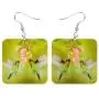 NEWEI Acylic Floral Hummingbird Bird Square Earrings Drop Dangle Fashion Animal Jewelry For Women Girls Gift Charms
