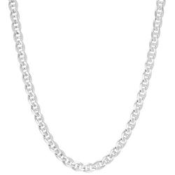 4.5mm .925 Sterling Silver Flat Mariner Link Anchor Chain Necklace