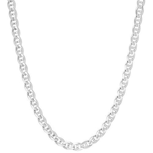 4.5mm .925 Sterling Silver Flat Mariner Link Anchor Chain Necklace