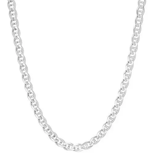4.5mm .925 Sterling Silver Flat Mariner Link Anchor Chain Necklace 4.5mm .925 Sterling Silver Flat Mariner Link Anchor Chain Necklace