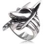 Gungneer Mens Stainless Steel Ancient Egypt Dead God Anubis Amulet Ring Protection Strength Jewelry Accessories