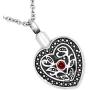 CoolJewelry Urn Necklace for Ashes Love Heart Pendant Birthstone Flower Cremation Memorial Keepsake Stainless Steel Jewelry with Fill Kit