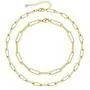 Turandoss Gold Paperclip Link Chain Necklace Bracelet Set, 14K Gold Plated Dainty Oval Link Chain Necklace Bracelet Anklet Paperclip Chain Gold Jewelry Set for Women Girls Turandoss Gold Paperclip Link Chain Necklace Bracelet Set, 14K Gold Plated Dainty Oval Link Chain Necklace Bracelet Anklet Paperclip Chain Gold Jewelry Set for Women Girls
