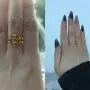 TEAMER Wiccan Pentacle Star Ring Witchcraft Pagan Gold Ring Size 9.5