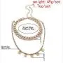 N/Q 2 Pcs 14 K Gold Silver Plated Hip Hop Shiny Rhinestone Chunky Chain Butterfly Necklaces Punk Rock Crystal Cuban Link Chain Choker Collar Necklace for Women Girls Personality Jewelry