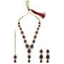 MUCH-MORE Indian Traditional Crytsal Necklace Earrings Set Ethnic Wedding Party Jewelry for Women