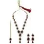 MUCH-MORE Indian Traditional Crytsal Necklace Earrings Set Ethnic Wedding Party Jewelry for Women
