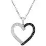Pipa Bella 925 Sterling Silver Vintage Silhouette Wrap Heart Pendant with Natural Diamonds and Treated Black Diamonds. Pendant Necklaces for Women Girls 1/4cttw (IJ - I2 I3) Pipa Bella 925 Sterling Silver Vintage Silhouette Wrap Heart Pendant with Natural Diamonds and Treated Black Diamonds. Pendant Necklaces for Women Girls 1/4cttw (IJ - I2 I3)