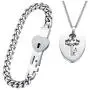 His & Hers Matching Set My Heart Needs Your Key Couple Heart Lock Bracelet and Key Pendant Necklace Key and Lock Couple Jewelry in a Gift Box