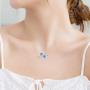 YFN Sister Gifts from Sister, Sterling Silver Always My Sister Forever My Friend Sister Pendant Necklace Jewelry, Birthday Jewelry Gift Necklaces for Sisters (Blue)