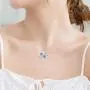 YFN Sister Gifts from Sister, Sterling Silver Always My Sister Forever My Friend Sister Pendant Necklace Jewelry, Birthday Jewelry Gift Necklaces for Sisters (Blue)