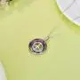 925 Sterling Silver Peace Sign Pendant Necklace for Women, Made with Circle Austrian Crystal