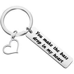 HOLLP Jason The Good Place Gift Valentines Day Gift for Her You Make The Bass Drop in My Heart Keychain The Good Place Fans Gift