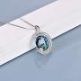 TOUPOP Moon Necklace s925 Sterling Silver Star Necklace Crescent Necklace Pendant with Blue Circle Crystal Jewelry Gifts for Women Teens Girls Mom Birthday Mothers Day