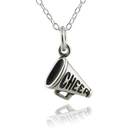 Sterling Silver Tiny Cheer Megaphone Charm Necklace, 18'' Chain