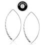 SolidSilver - Sterling Silver Diamond Cut Elongated Teardrop Shaped Dangle Earrings | Sterling Silver or Yellow Gold Dipped