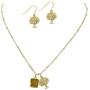Rosemarie Collections Womens Druzy Stone and Tree of Life Pendant Necklace and Earring Set