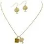Rosemarie Collections Womens Druzy Stone and Tree of Life Pendant Necklace and Earring Set Rosemarie Collections Womens Druzy Stone and Tree of Life Pendant Necklace and Earring Set