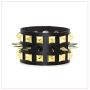 Nsitbbuery Punk Rivet Bracelet Spike Wide Leather Wristband Bracelet