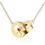 SOOYINN Interlocking Double Circles Necklace with “LOVE FOREVER” and Cubic Zirconia , Rose Gold | Gold | Silver Pendant Necklaces for Women and Girls Jewelry Gifts