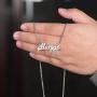 LuxglitterLin Heart Personalized Name Necklace Initial Customized Stainless Steel Jewelry for Women 2mm Cuban Link Chain