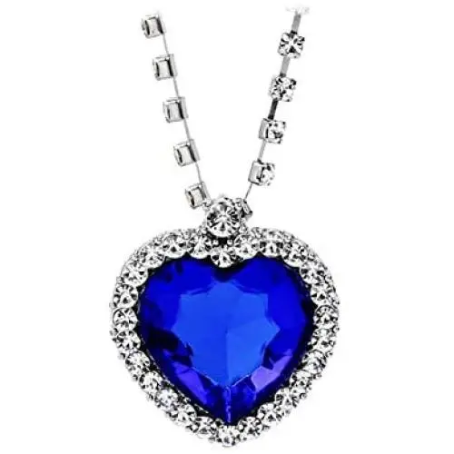 AILUOR Titanic Heart of The Ocean Neckalce, Royal Blue Crystal Created Sapphire Pendant with Silver Plated Necklace Jewelry AILUOR Titanic Heart of The Ocean Neckalce, Royal Blue Crystal Created Sapphire Pendant with Silver Plated Necklace Jewelry