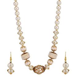 Efulgenz Boho Indian Bollywood Antique Gold Plated Faux Pearl Beaded Bridal Wedding Strand Statement Necklace Earrings Jewelry Set
