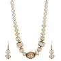Efulgenz Boho Indian Bollywood Antique Gold Plated Faux Pearl Beaded Bridal Wedding Strand Statement Necklace Earrings Jewelry Set