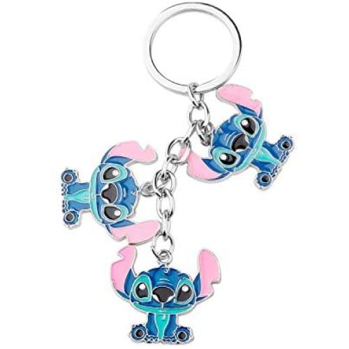 WSNANG Ohana Keychain Ohana Means Family Hibiscus Flower Charm Keychain Hawaiian Ohana Gift Lilo Stitch Jewelry Gift for Family Best Friends