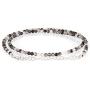 NirvanaIN Sparkling Black Rutile Quartz Round Gemstone Beads Necklace, Sri Lankan Black Rutile Quartz, 18'' Long Faceted Beaded Necklace Jewelry, Gift
