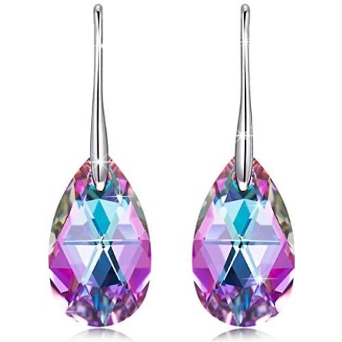 LADY COLOUR ✦Wonderland✦ Drop Dangle Earrings for Women Crystals Jewelry for Ladies Birthday Romantic Gifts with Gift Box, Soft Cloth