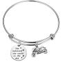 BAUNA Dirt Motocross Bracelet She Believed She Could So She Did Inspirational Quote Dirt Bike Bangle Bracelets for Off-Road Riding Enthusiasts