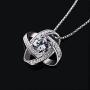 B.Catcher Silver Necklace Womens 925 Silver Cubic Zirconia Pendant Gemini Necklace