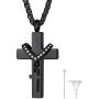 Richsteel Dog Tag/Cross/Heart/Pet Paw/Teardrop/Special Date Calendar Urn Pendant Necklace for Ashes for Men Women Personalized Cremation Jewelry Waterproof(with Gift Box)