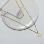 YienDoo Fashion Layered Sequin Necklace Gold Chain Choker Multilayer Bead Sequin Pendant Necklace Dainty Clavicle Chain Jewelry for Women and Girls