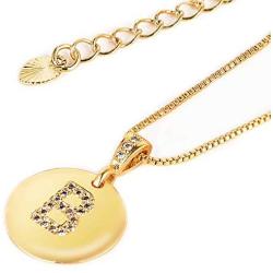 Initial Name Necklace 14K Gold Pendant Chain for Women Letter Necklace for Teen Girls
