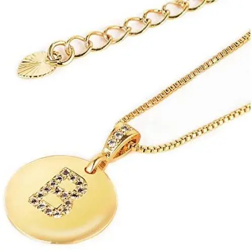 Initial Name Necklace 14K Gold Pendant Chain for Women Letter Necklace for Teen Girls