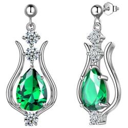 Aurora Tears Violin Music Jewelry Women 925 Sterling Silver Music Fans Birth Stone Pendant/Earrings Musicial Gift Musician Birthday Jewelry Present