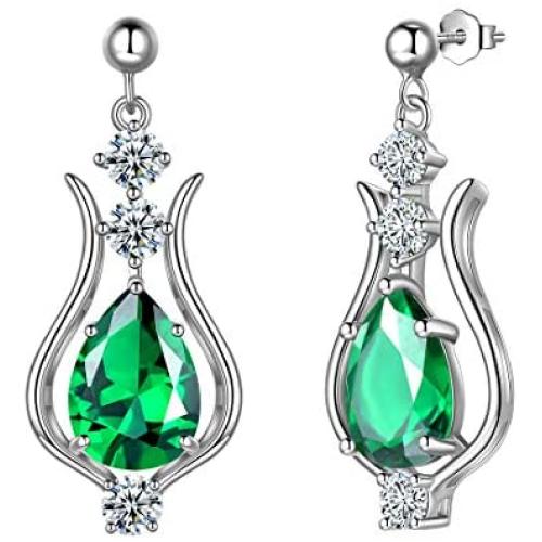 Aurora Tears Violin Music Jewelry Women 925 Sterling Silver Music Fans Birth Stone Pendant/Earrings Musicial Gift Musician Birthday Jewelry Present