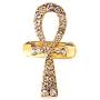 GWOOD Ankh Ring with Crystal Rhinestones and Stretch Band
