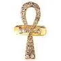 GWOOD Ankh Ring with Crystal Rhinestones and Stretch Band