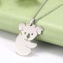 TEAMER Koala Pendant Necklace Stainless Steel Animal Cute Stick Figure Jewelry for Women Girls