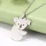 TEAMER Koala Pendant Necklace Stainless Steel Animal Cute Stick Figure Jewelry for Women Girls