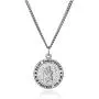 Sterling Silver Round Saint Christopher Medal with Stainless Steel Chain, 20''