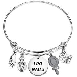 SEIRAA Manicurist Bracelet Nail Technician Jewelry I Do Nails Bracelet Funny Cosmetology Gift Makeup Gifts for Nail Artist Beautician